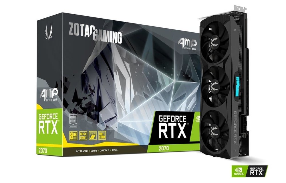 ZOTAC | Video Card ZT-T20700C-10P GeForce RTX2070 AMP Extrme Core 8GB GDDR6 256Bit DisplayPort/HDMI Retail ZT-T20700C-10P