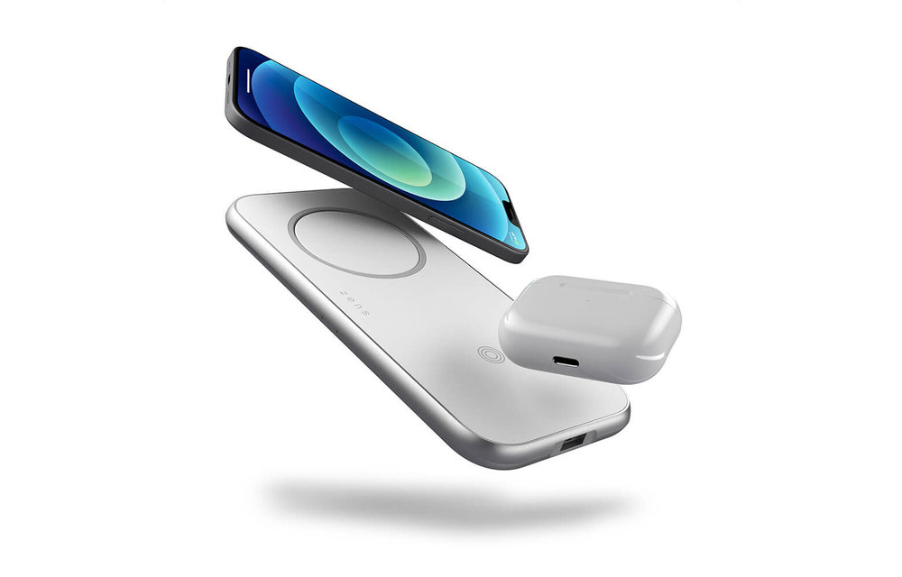 ZENS | Aluminium 3-1 Wireless Charger w/ 45W USB PD for Magsafe - White | ZEDC16W/00