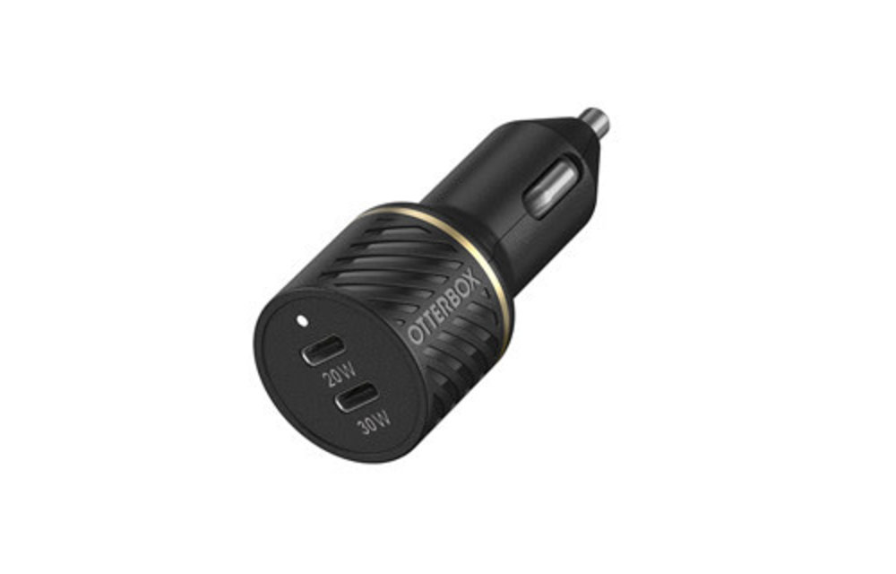 Otterbox | 50W Black Dual Port USB-C PD (20W) + USB-C PD (30W) Car Charger | 15-08536