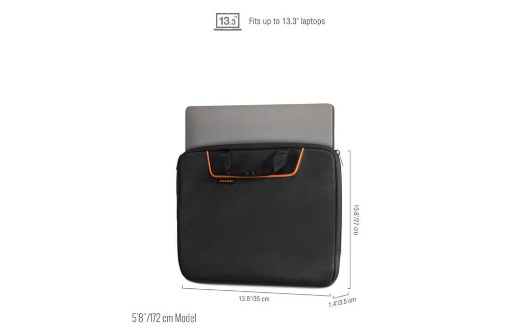 Everki | ContemPRO Laptop Sleeve with Memory Foam up to 13.3-Inch Black | EKF808S13B