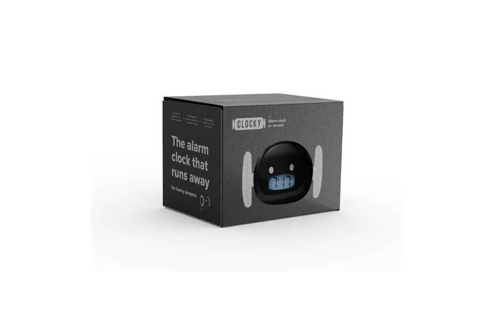 CLOCKY | Alarm Clock on Wheels for Heavy Sleepers Black 115-2149