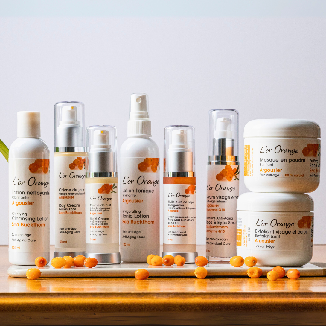 Gamme  de cosmétiques  L'or Orange® à l'argousier