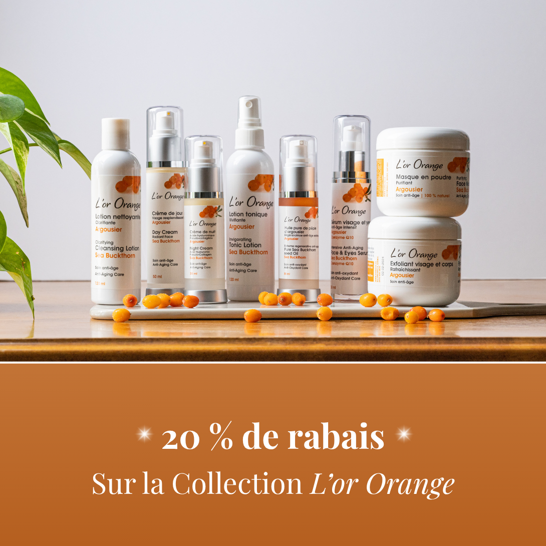 Gamme  de cosmétiques  L'or Orange® à l'argousier