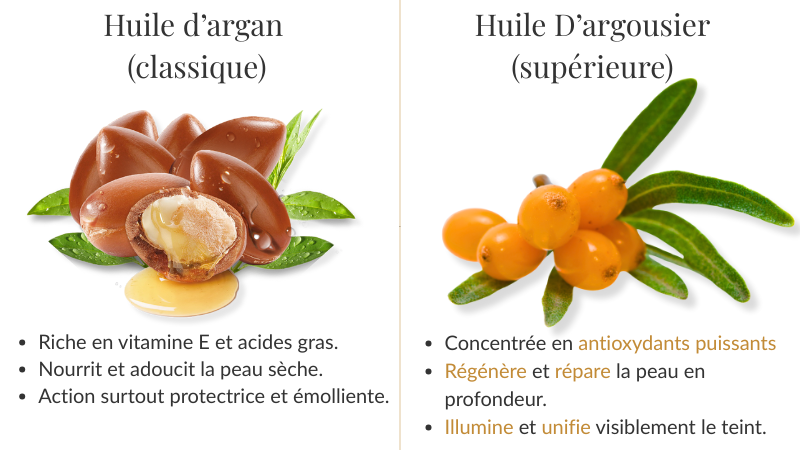 huile argan versus argousier bienfaits