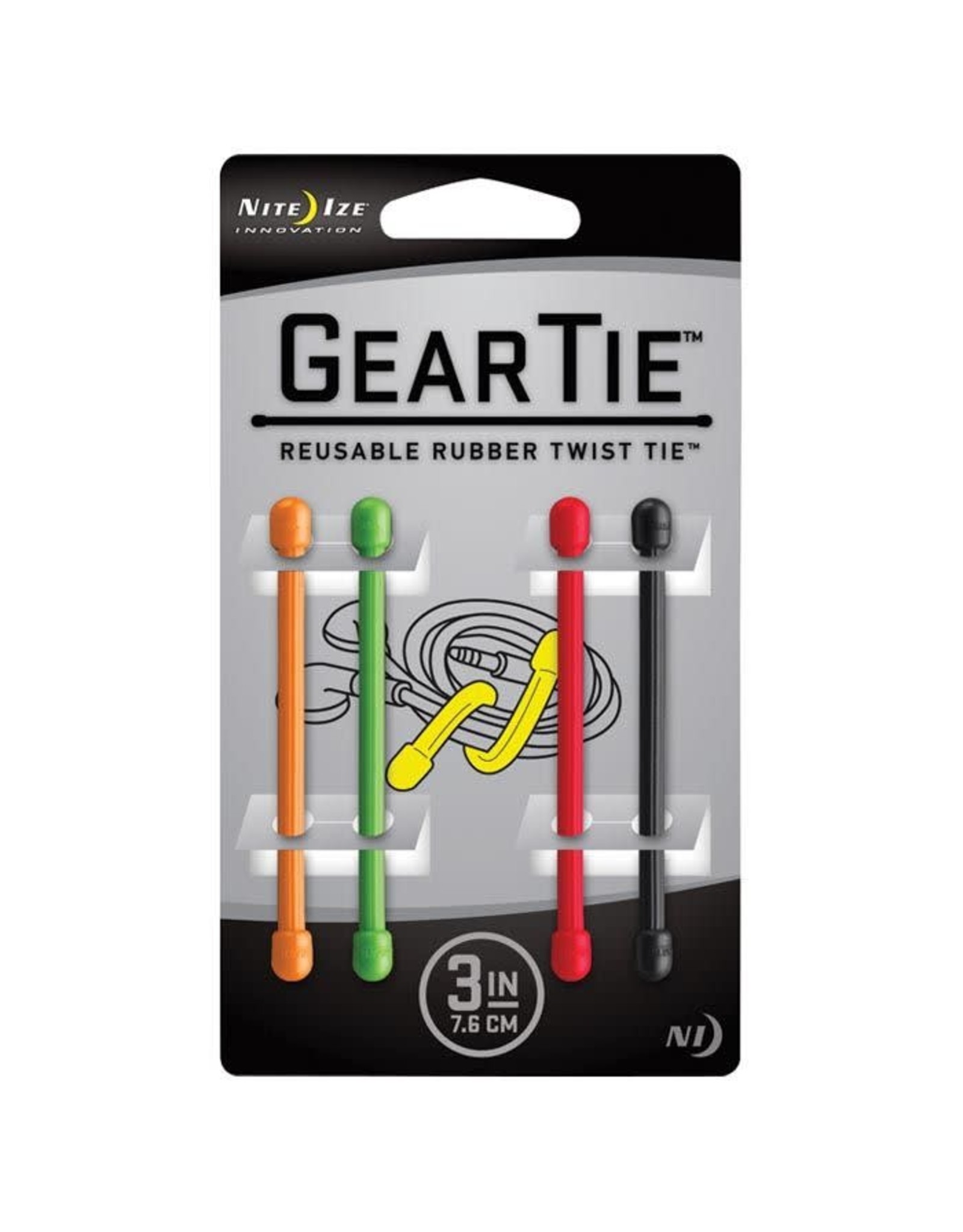 Gear Tie 3" Assortment 4 pk.