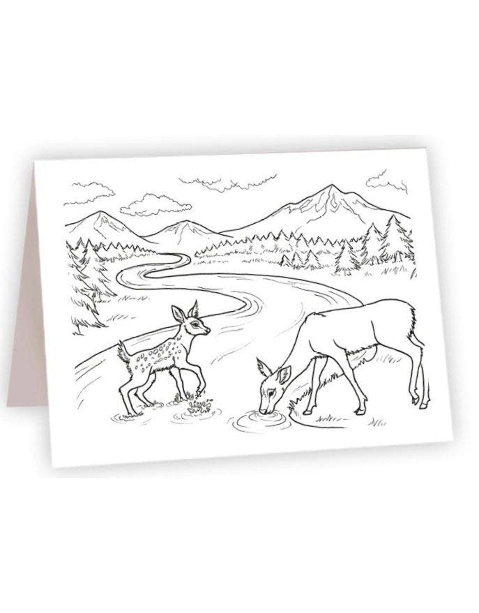 Deer Coloring Card