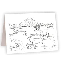 Elk Coloring Card