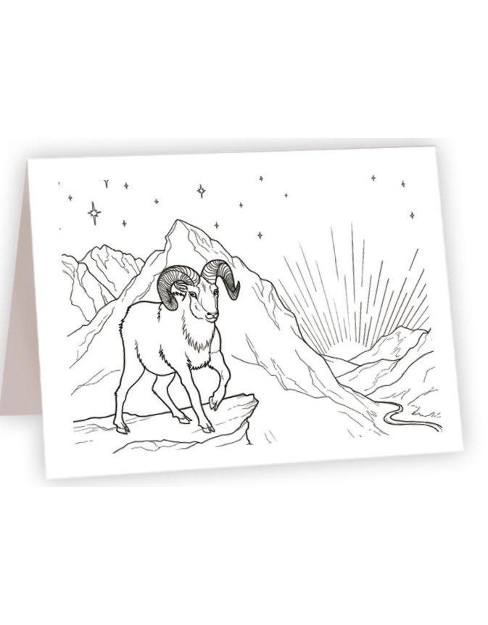Ahava Bighorn Sheep Coloring Card