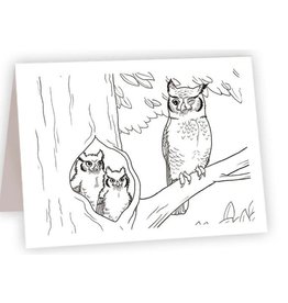 Ahava Owl Coloring Card