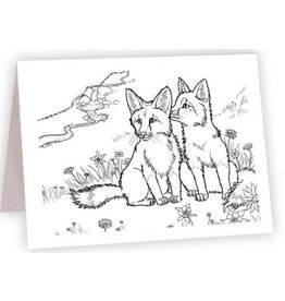 Ahava Fox Kit Coloring Card