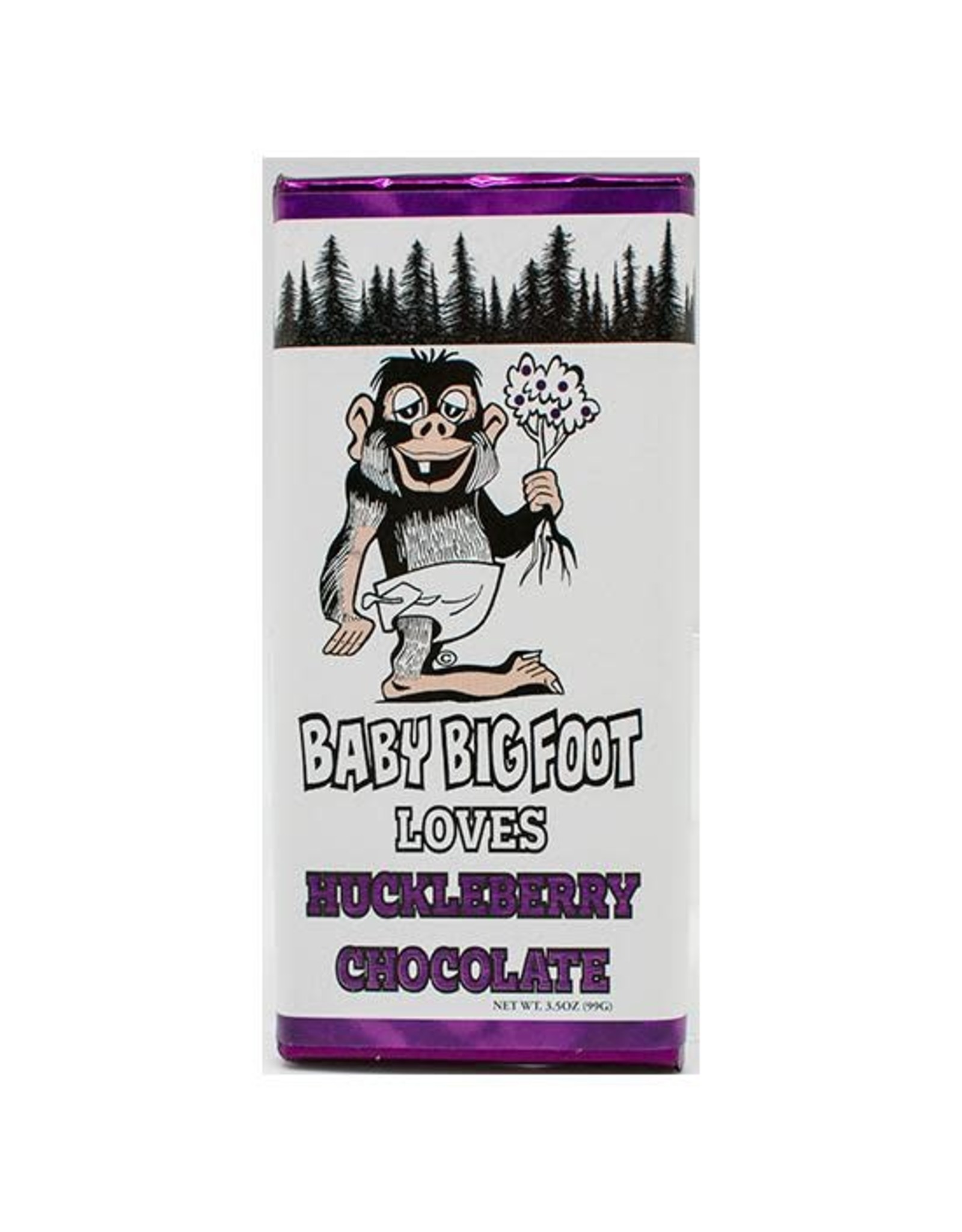 Spokandy Baby Big Foot Chocolate Bar Solid Huckleberry Milk Chocolate (3 oz.)