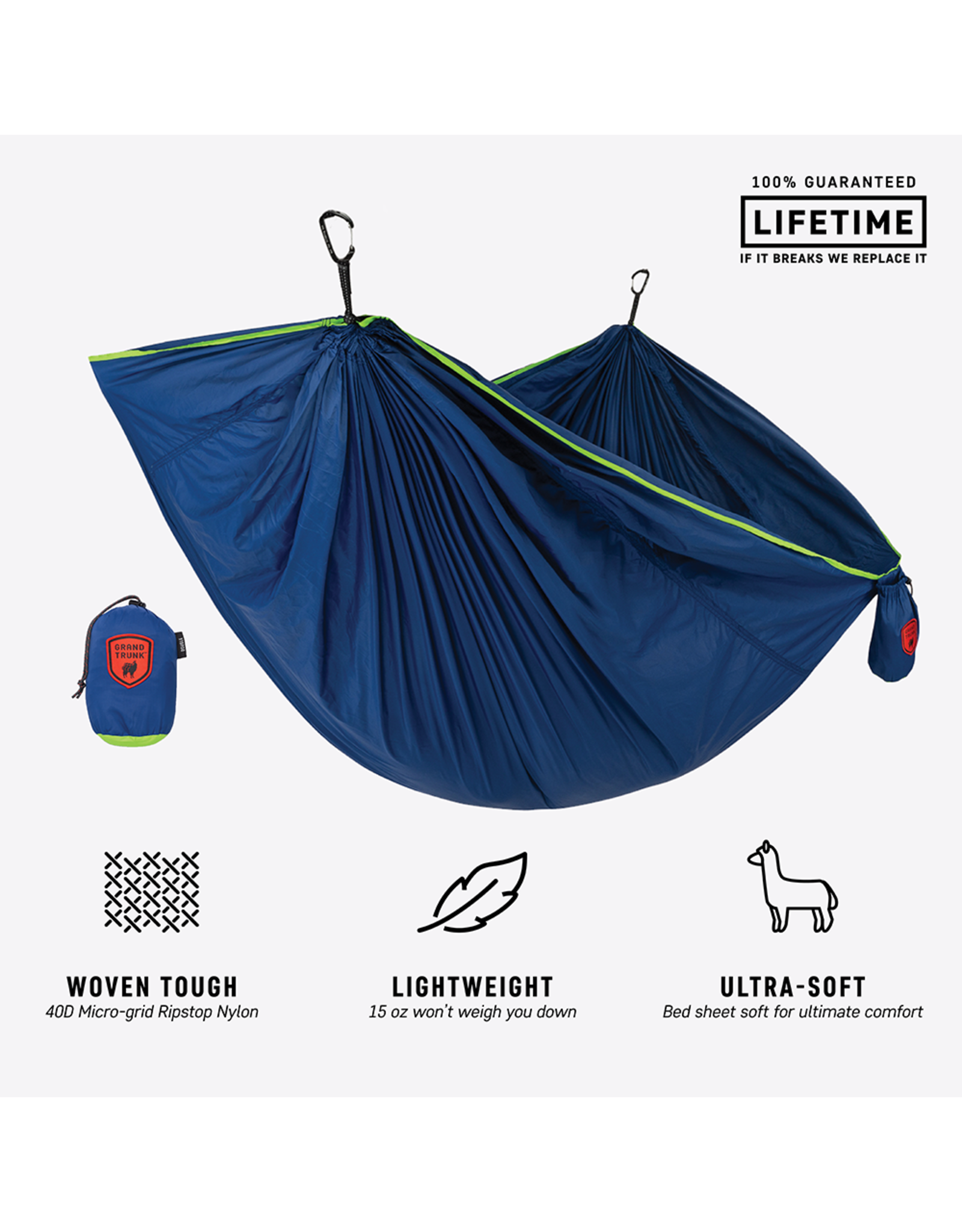 Grand Trunk GrandTrunk TrunkTech Single Hammock Navy/Green