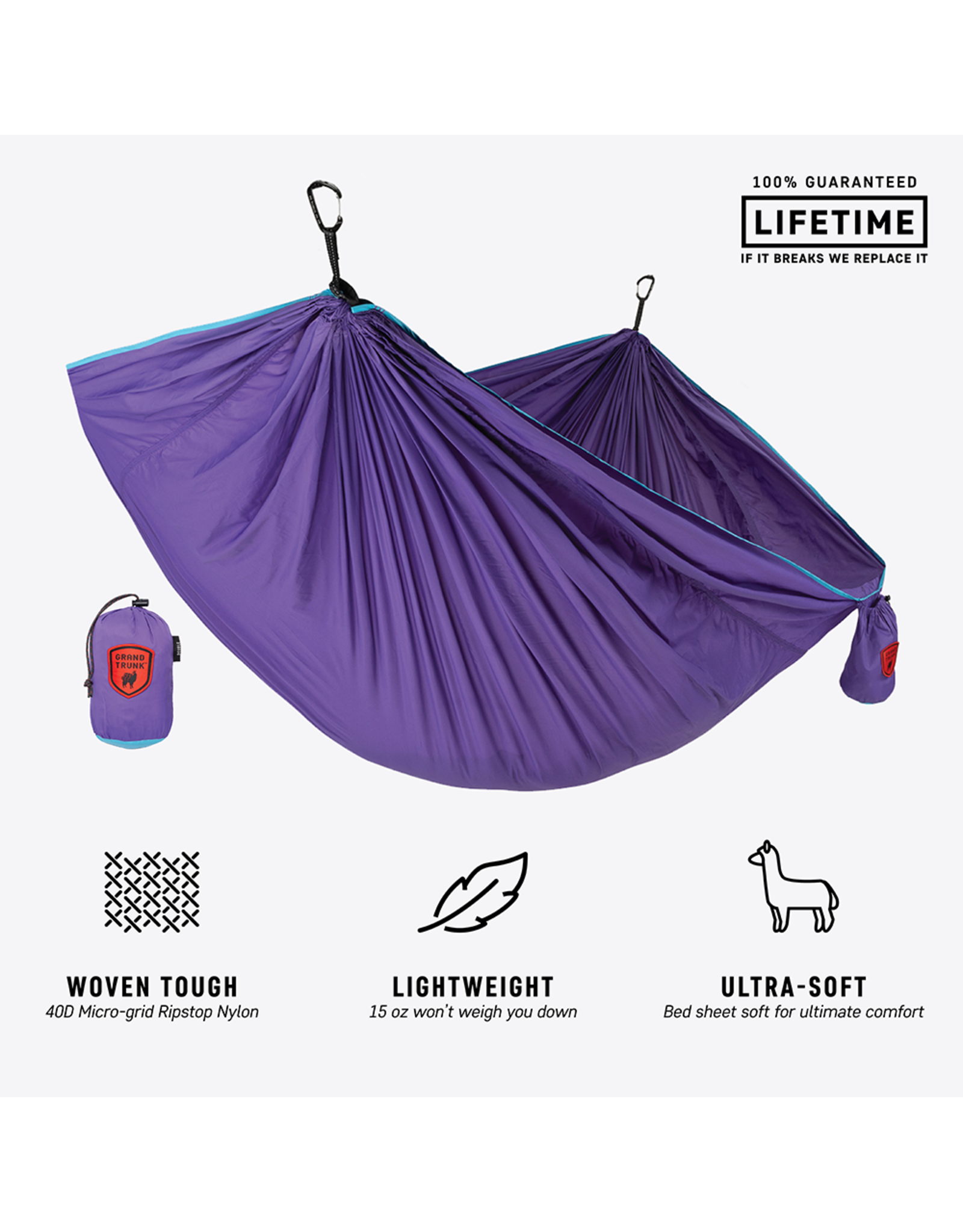 Grand Trunk GrandTrunk TrunkTech Single Hammock Violet/Aqua