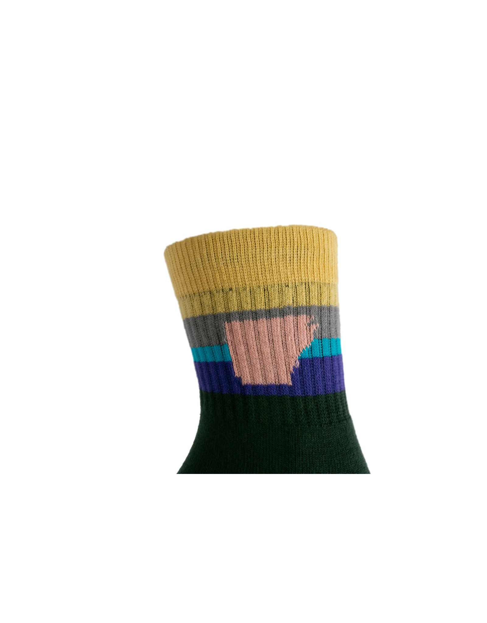 Arkansocks Arkansocks - The Tailgater Gorge Green/Lemon - Light Blue