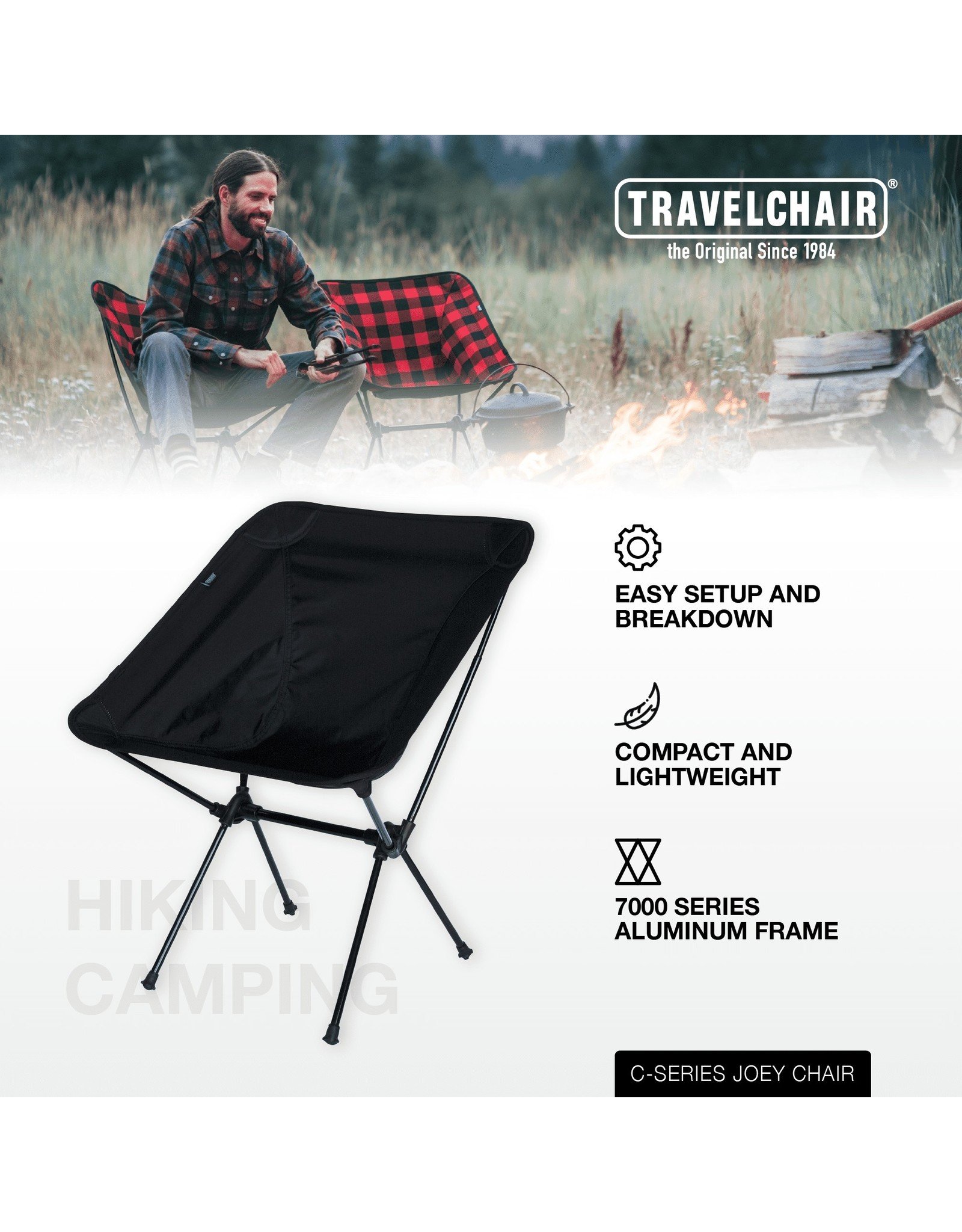 Joey C-Series Travel Chair Black