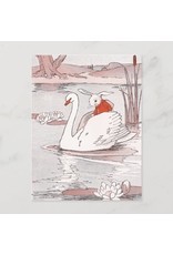 Serene Swan Gives Rabbit a Lift Postcard