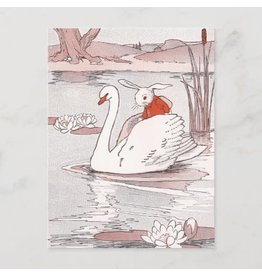 Serene Swan Gives Rabbit a Lift Postcard