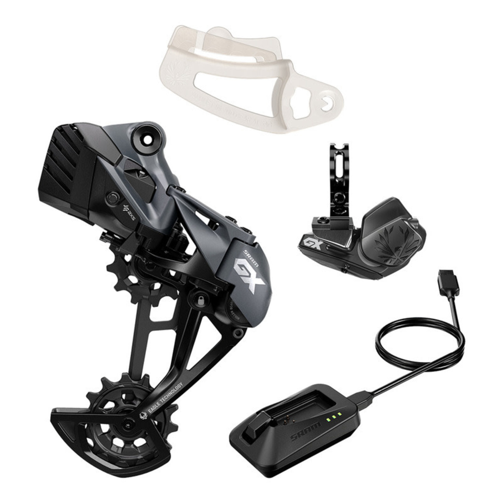 SRAM SRAM GX Eagle AXS Upgrade Kit (Derailleur/Battery/Shifter/Charger) Lunar Grey