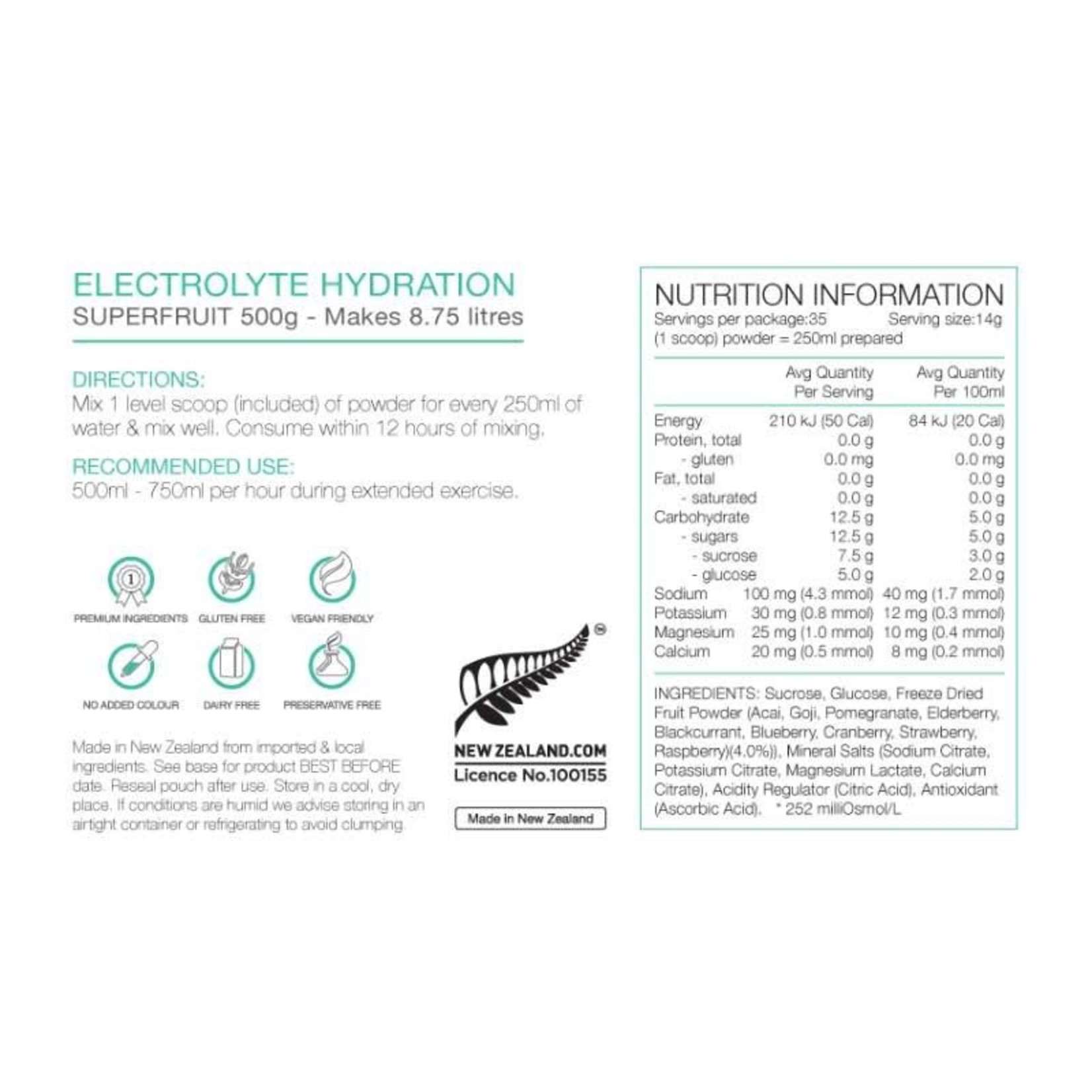 Pure Pure Electrolyte Hydration 500g Pouch