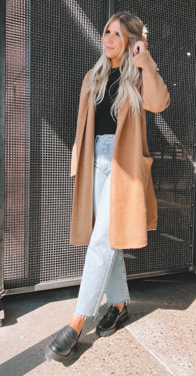 RD Style Gabby Hooded Boucle Coatigan 