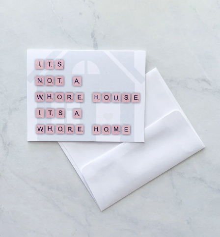 Made By MPS Me + Ru Saucy Scrabble Greeting Cards - Its Not a Whore House