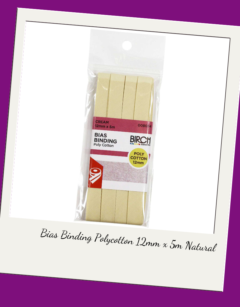 Birch Bias Binding Polycotton 12mm x 5m