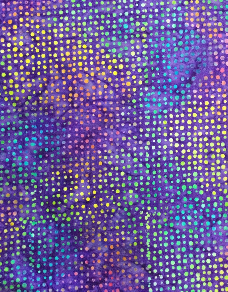 Batik Australia Bright Mandala Range - 1239 - Purple with Coloured Spots