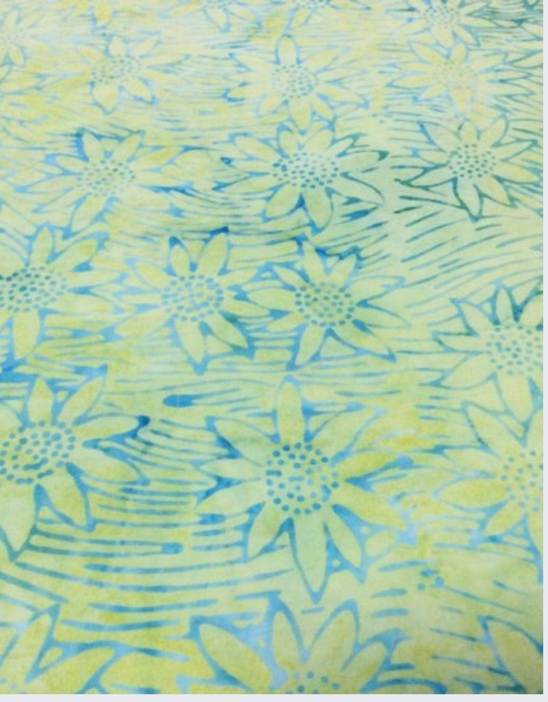 Batik Australia Tropical Delight Range - 1710 - Light Green Flannel Flowers