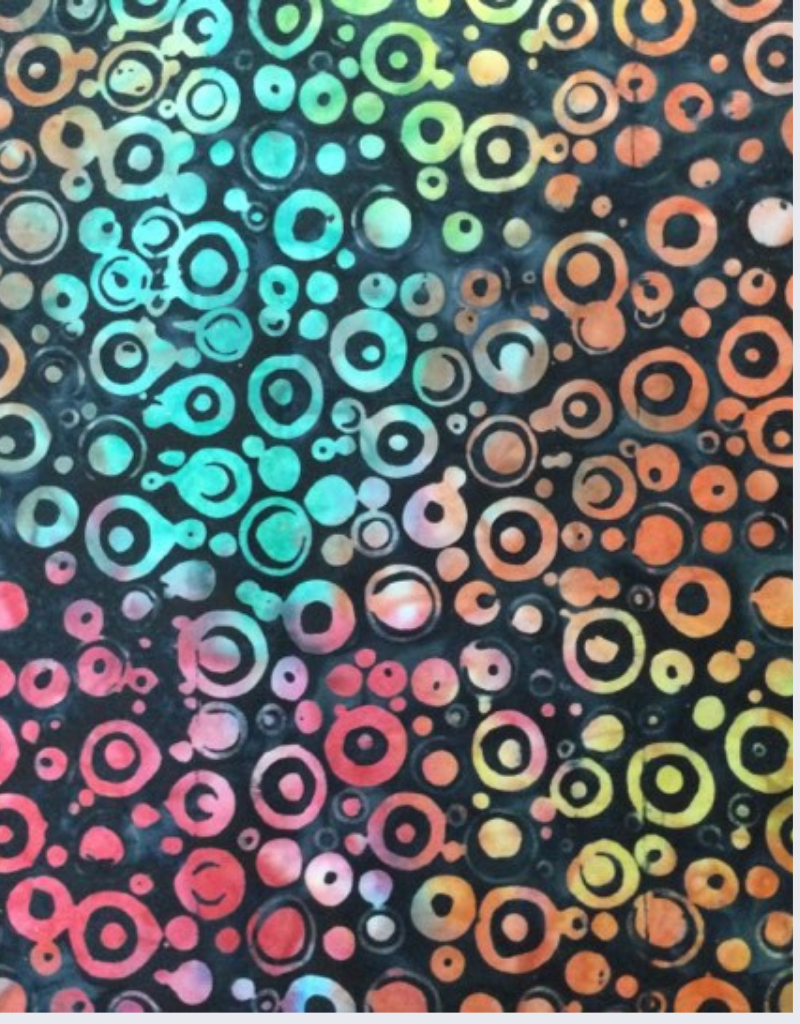 Batik Australia Opal Range - 1442 - Black with Coloured Circles