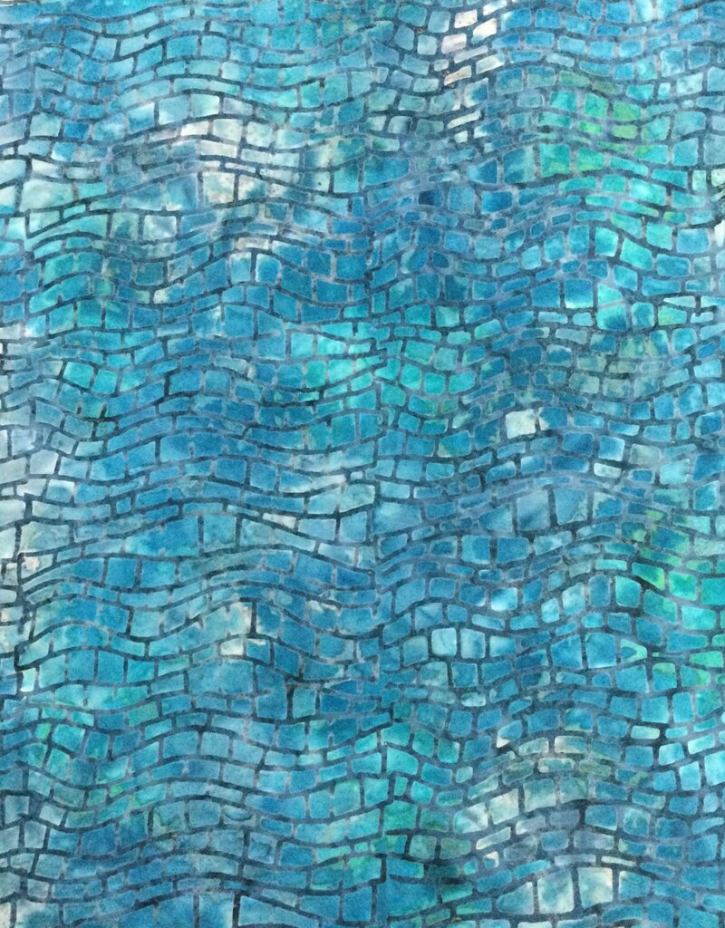 Batik Australia Opal Range - 1440 Blue Tones/Curvy Brick Pattern