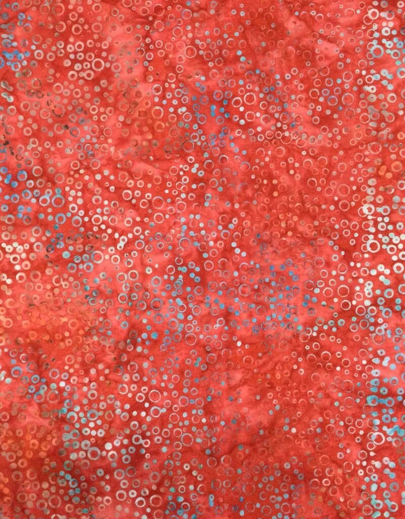 Batik Australia Opal Range - 1427 Red with Irregular Circles