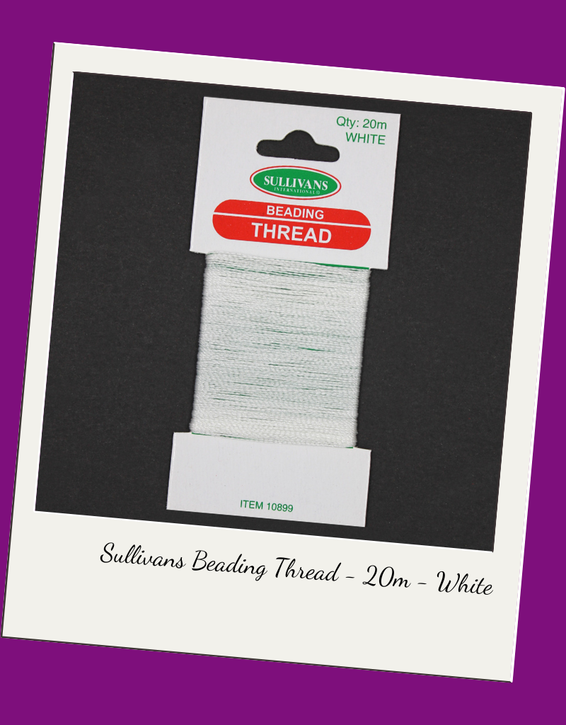 Sullivans Beading Thread - White - 20m