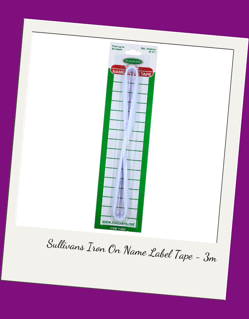 Sullivans Sullivans Iron On Name Label Tape - 3m