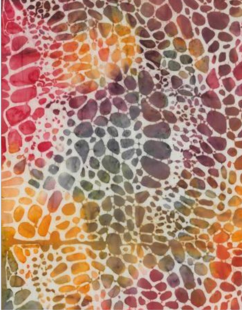 Batik Australia Opal Range - 1414 Red/Orange/Grey Pebbles