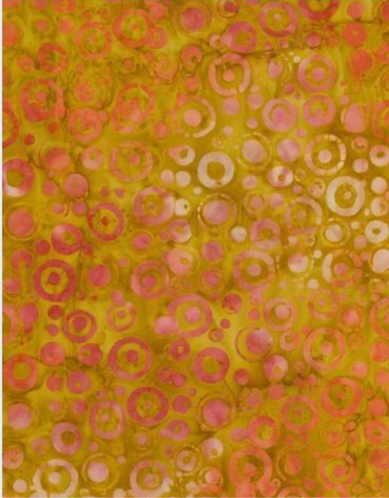 Batik Australia Opal Range - 1421 - Orange/Pink Circles