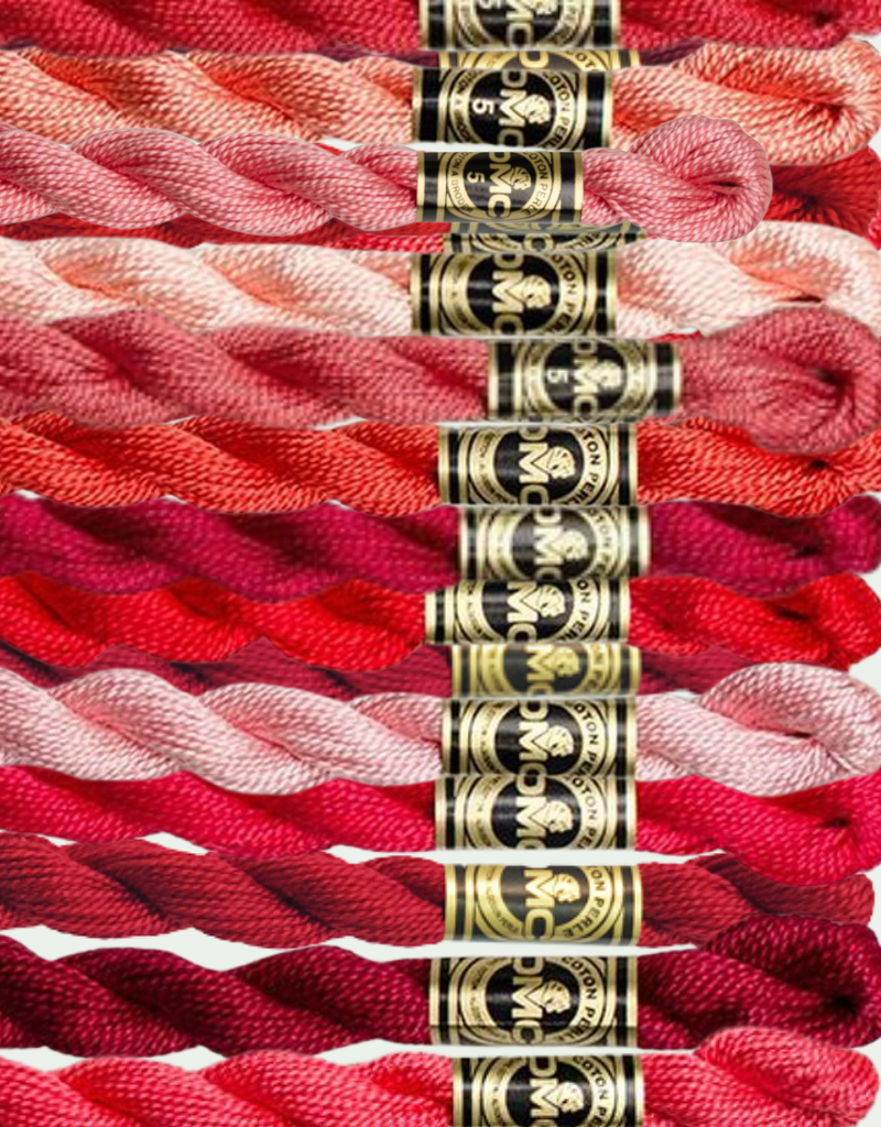 DMC Perle Cotton Size 5 Skeins Column 1 - Fiery Reds