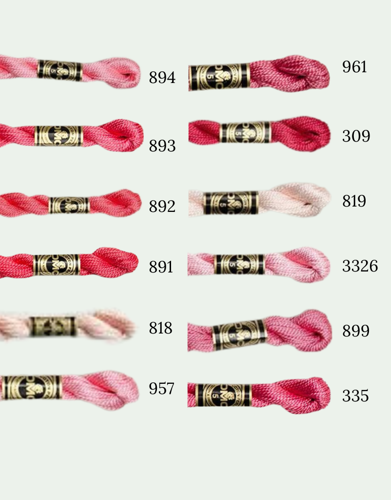 DMC DMC Perle Cotton Size 5 Skeins Column 2 - Blushing Pinks