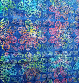 Batik Australia 100% Cotton Batik  Blue with large mandalas