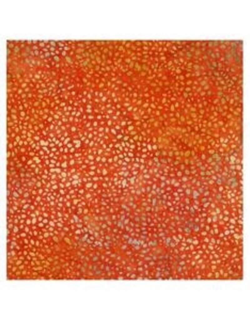 Batik Australia 100% Cotton Batik  Orange with small pebbles