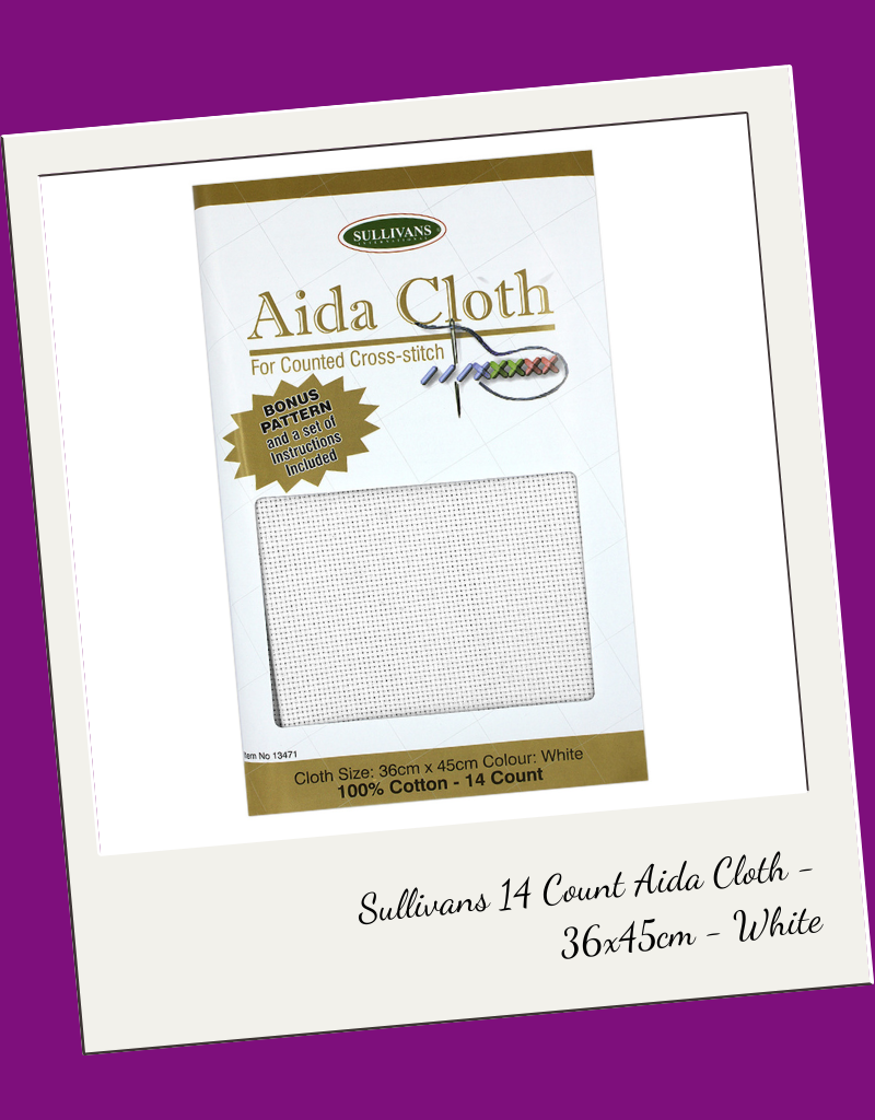 Sullivans 14 Count Aida Cloth - 36x45cm White