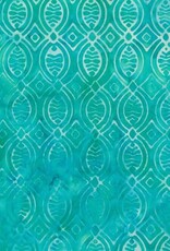 Batik Australia 100% Cotton Batik  Blue with ovals and parallelagram
