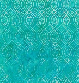 Batik Australia 100% Cotton Batik  Blue with ovals and parallelagram
