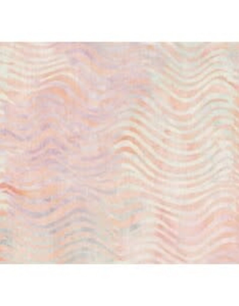 Batik Australia Cotton Batik  Blue with light mauve wavy lines