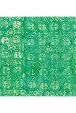 Batik Australia 100% Cotton Batik - Green with white patterns