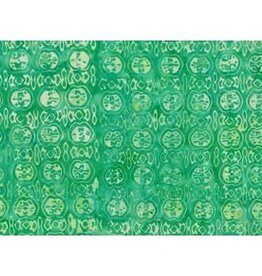 Batik Australia 100% Cotton Batik - Green with white patterns