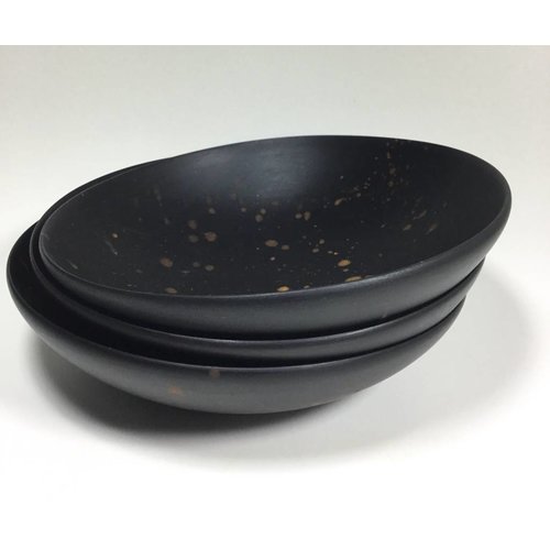 Bowl - Hand Carved Black & Gold Splatter Bowl Bowl - Hand Carved Black & Gold Splatter Bowl