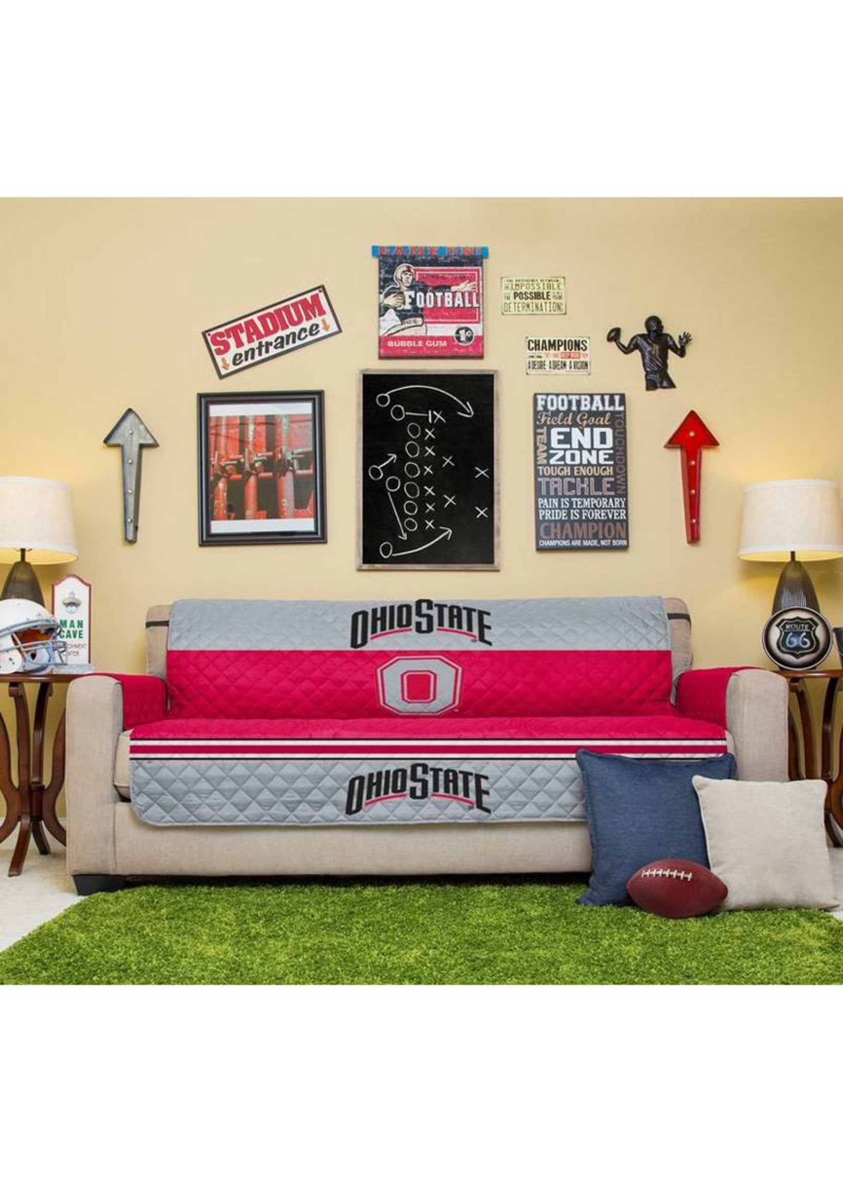 Ohio State Buckeyes Reversible Couch Protector