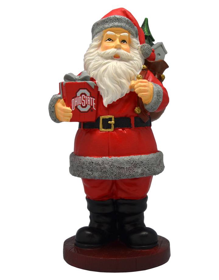 Ohio State Santa with Gift Figurine - Everything Buckeyes