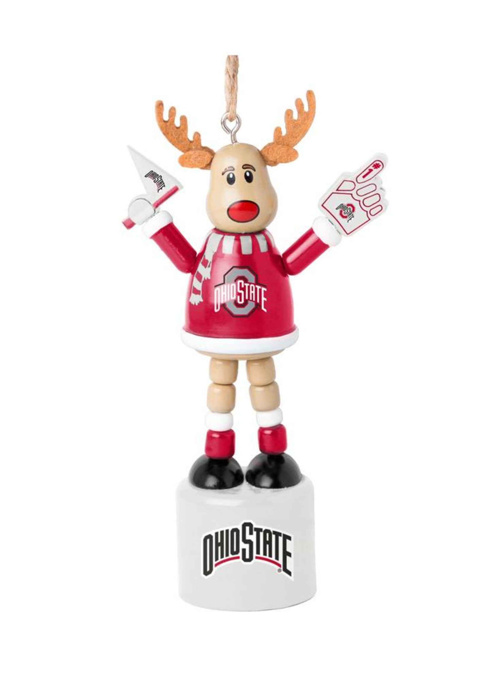 Ohio State Buckeyes Reindeer Ornament