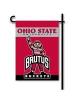Ohio State Buckeyes Brutus 2-Sided Garden Flag